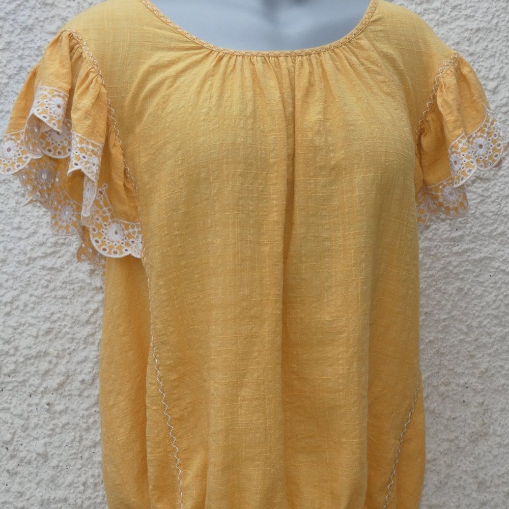 MAX STUDIO Size XL Blouse in Gold
